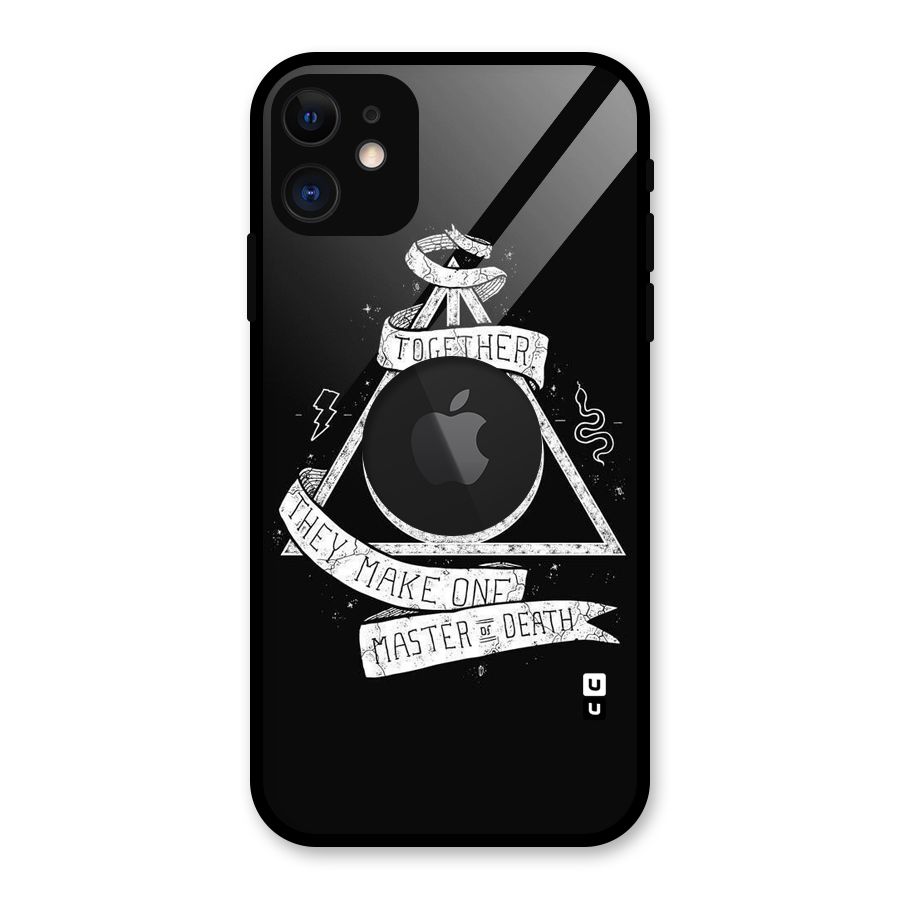 White Ribbon Glass Back Case for iPhone 11 Logo Cut