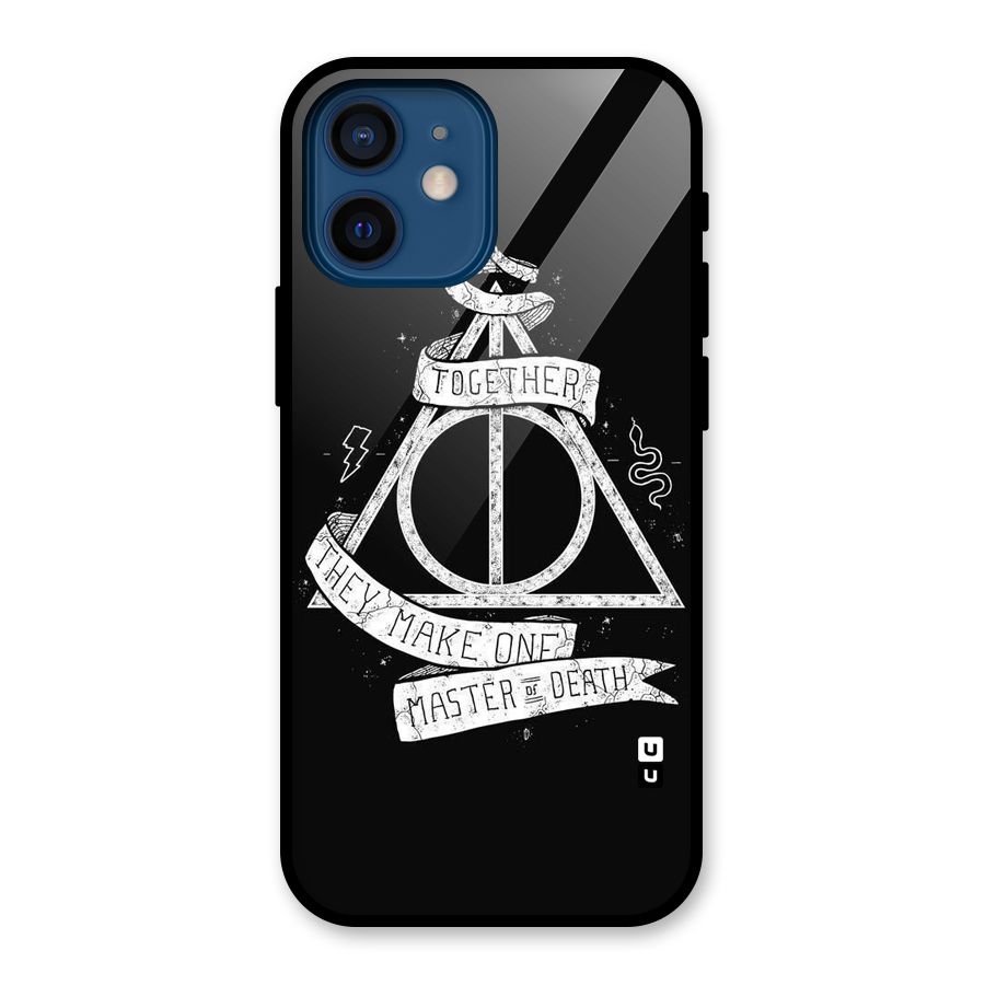 White Ribbon Glass Back Case for iPhone 12 Mini