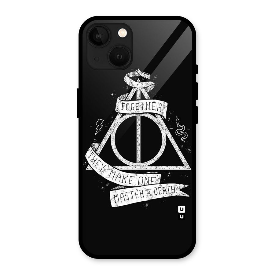 White Ribbon Glass Back Case for iPhone 13