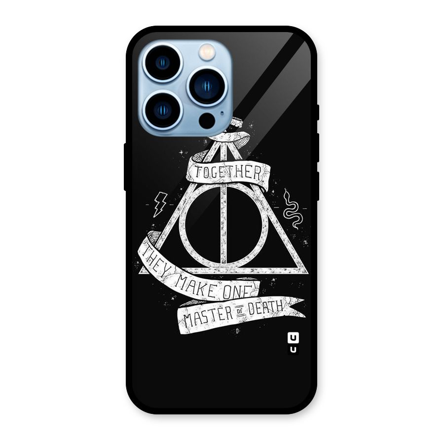 White Ribbon Glass Back Case for iPhone 13 Pro