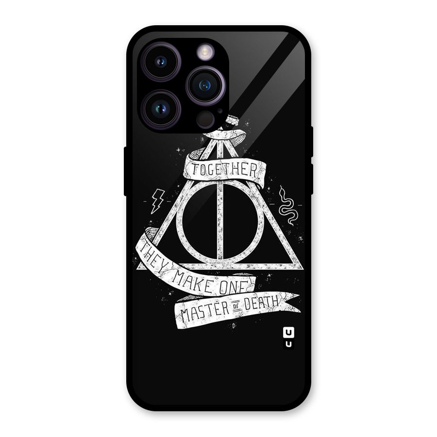 White Ribbon Glass Back Case for iPhone 14 Pro Max