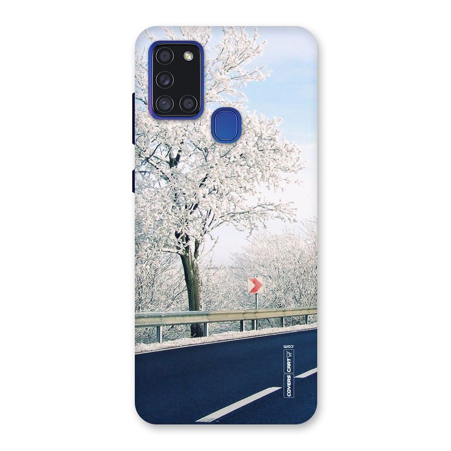 White Snow Tree Back Case for Galaxy A21s