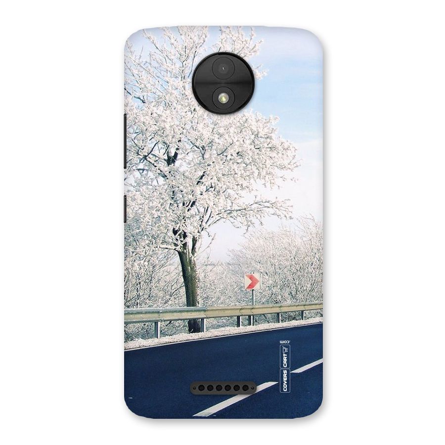 White Snow Tree Back Case for Moto C