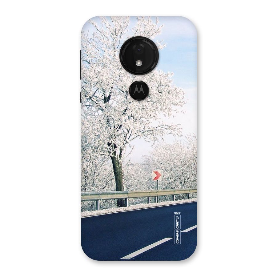 White Snow Tree Back Case for Moto G7 Power