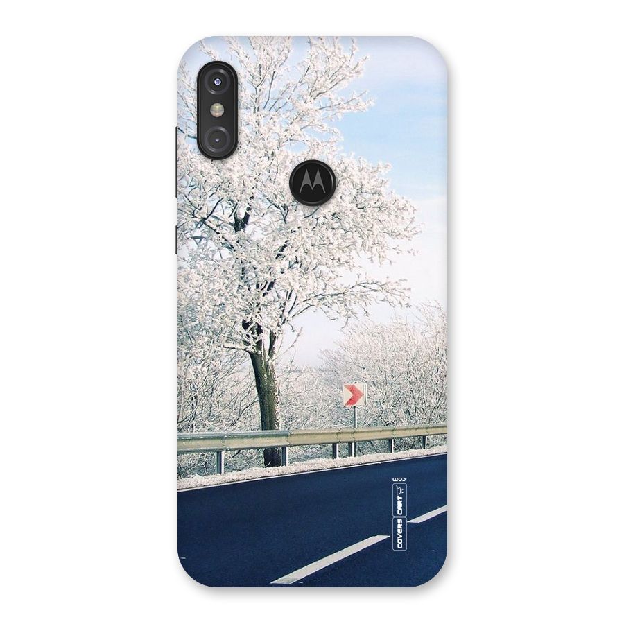 White Snow Tree Back Case for Motorola One Power