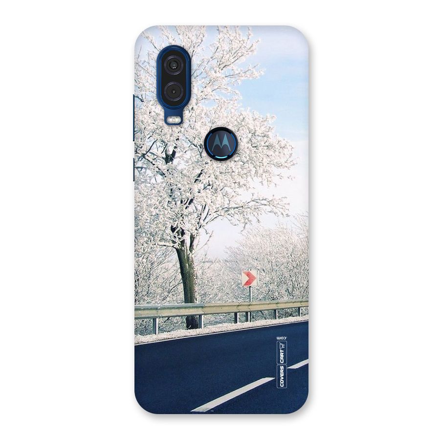 White Snow Tree Back Case for Motorola One Vision