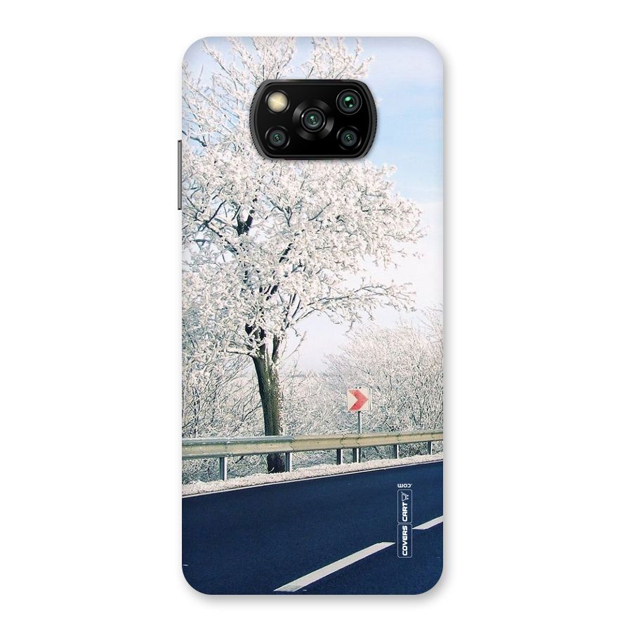White Snow Tree Back Case for Poco X3