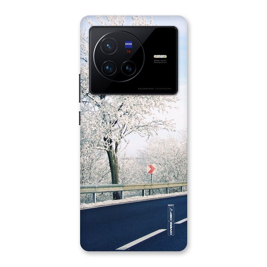 White Snow Tree Back Case for Vivo X80