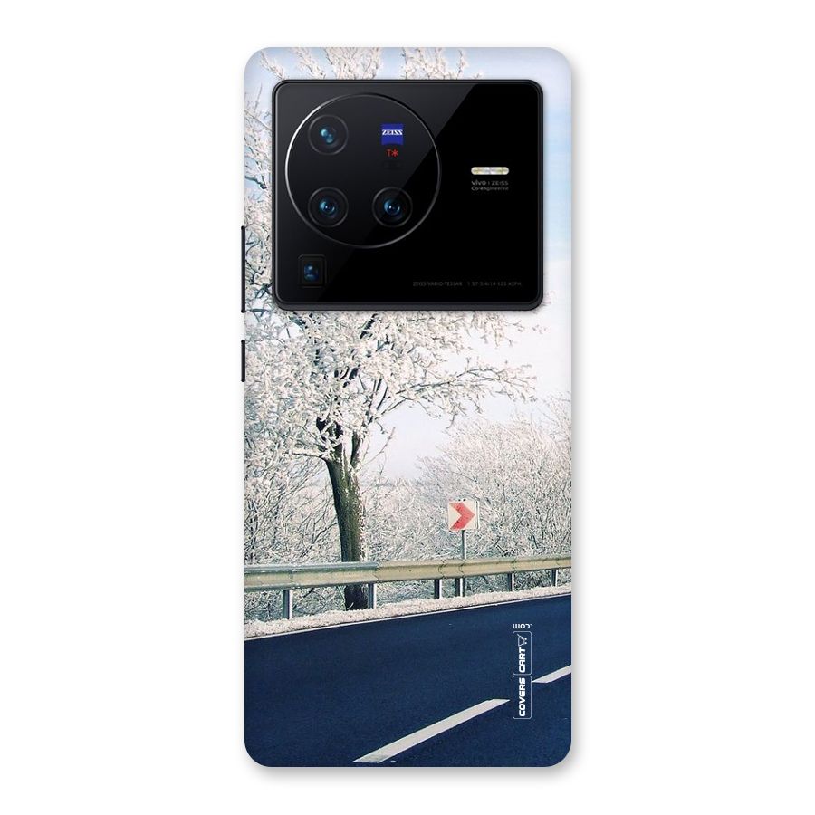 White Snow Tree Back Case for Vivo X80 Pro