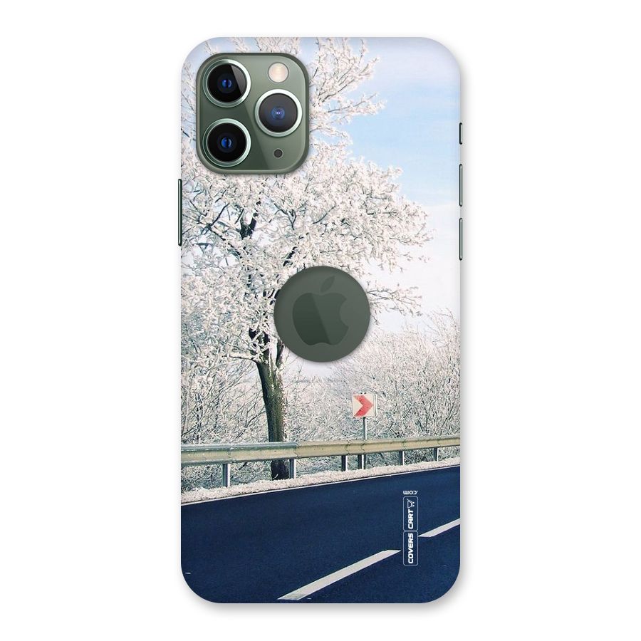 White Snow Tree Back Case for iPhone 11 Pro Logo  Cut