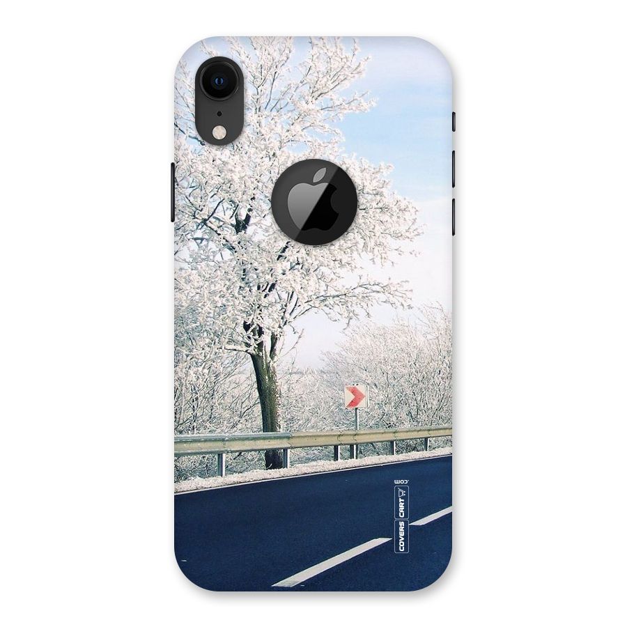 White Snow Tree Back Case for iPhone XR Logo Cut