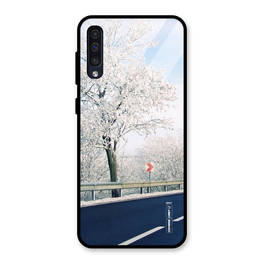 White Snow Tree Glass Back Case for Galaxy A50