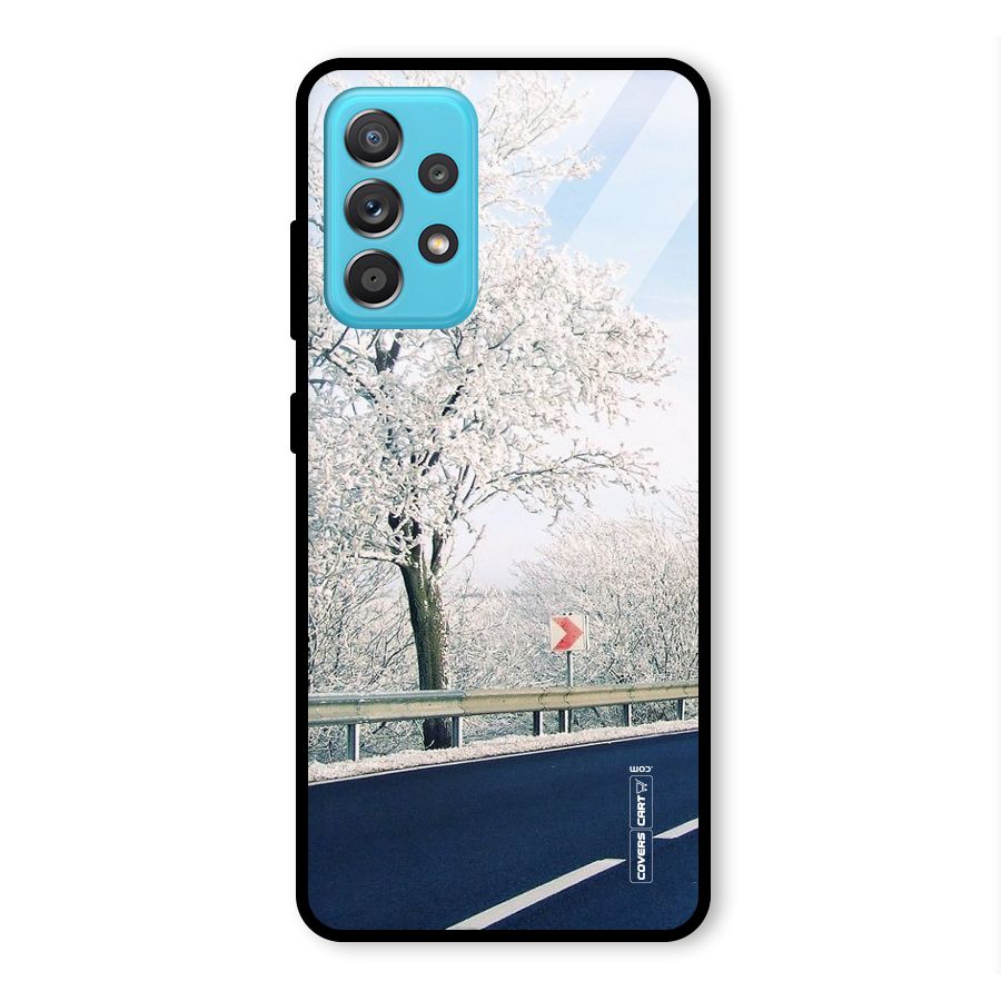White Snow Tree Glass Back Case for Galaxy A52s 5G