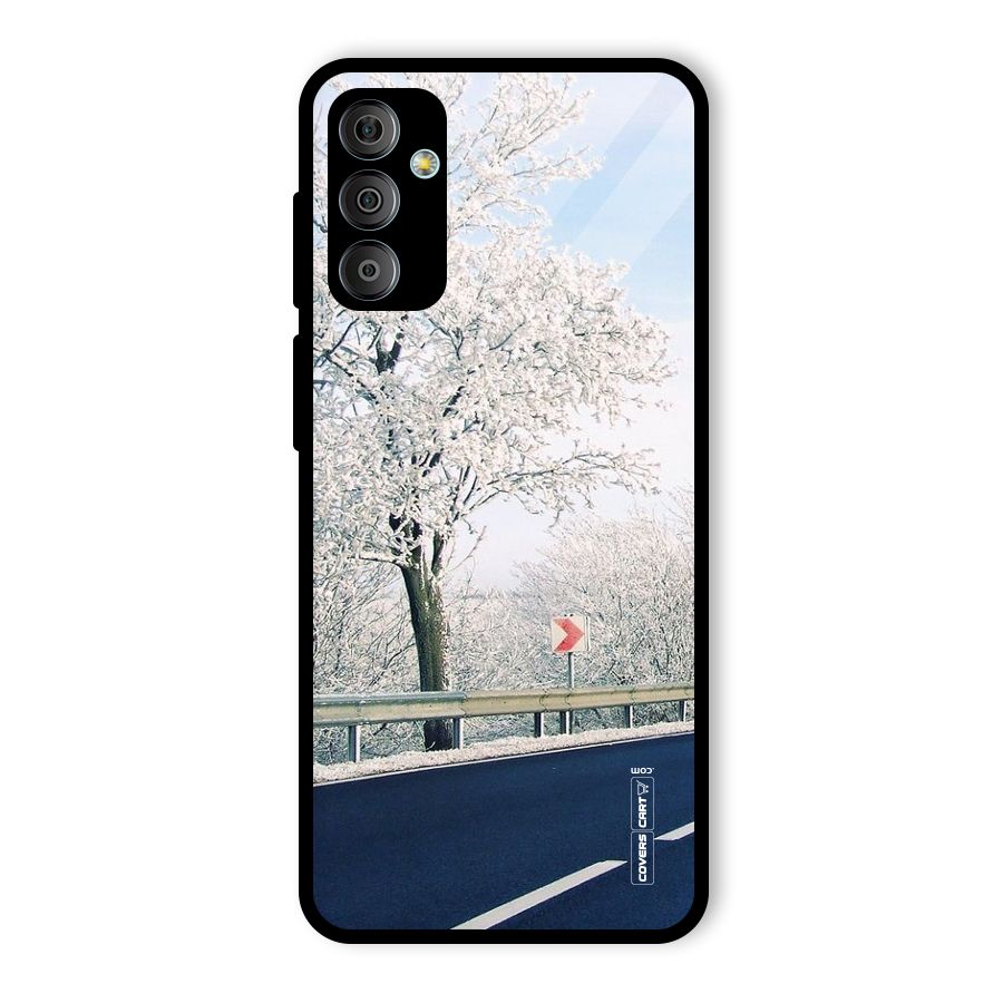 White Snow Tree Glass Back Case for Galaxy F23