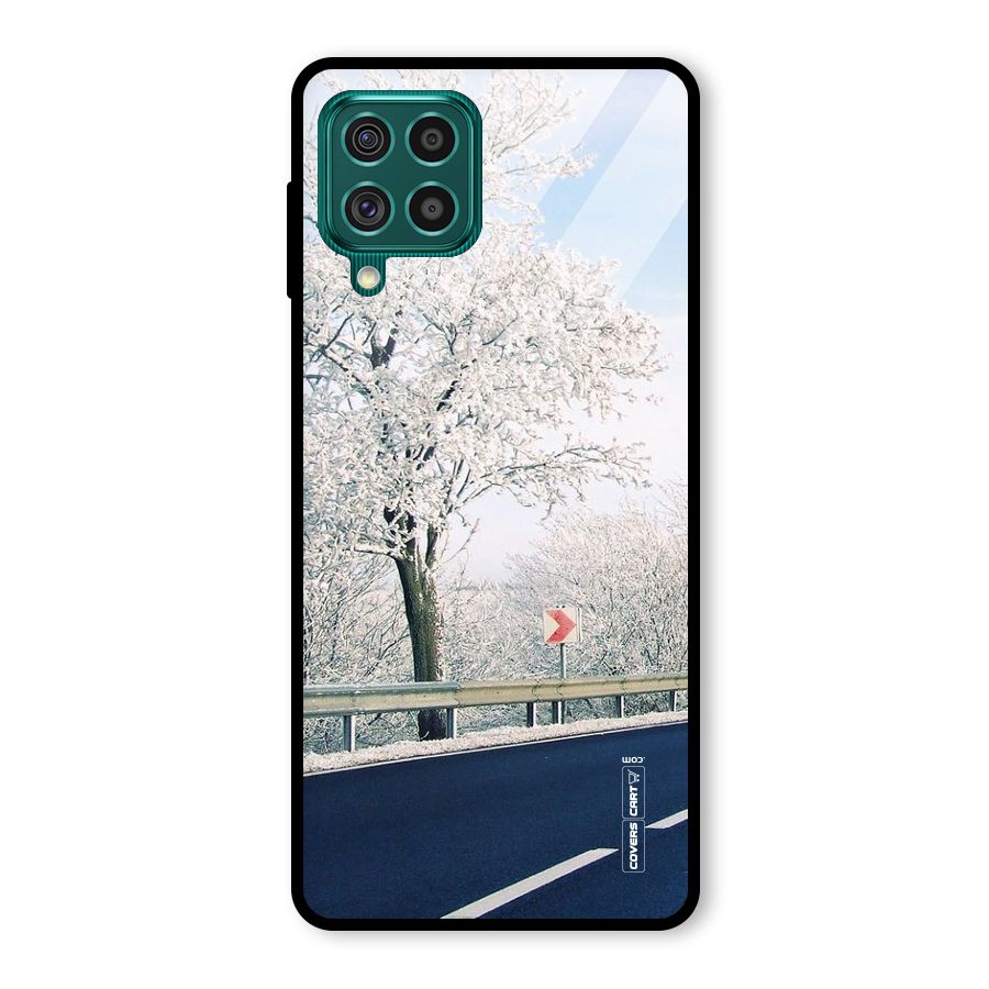 White Snow Tree Glass Back Case for Galaxy F62