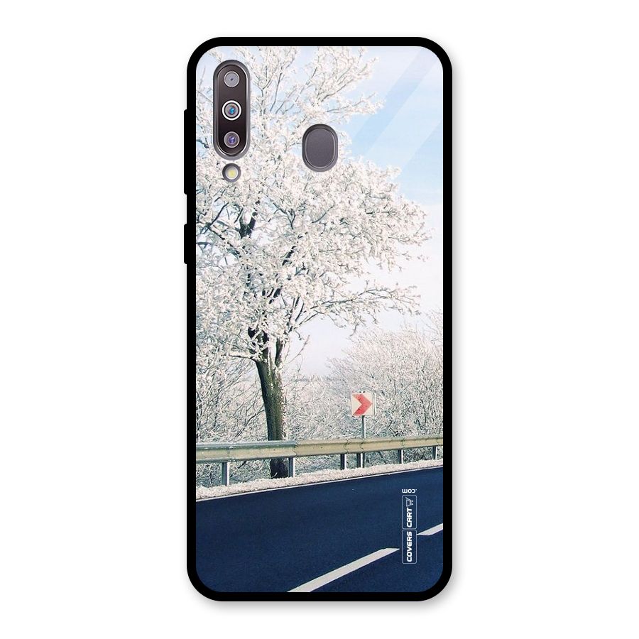 White Snow Tree Glass Back Case for Galaxy M30