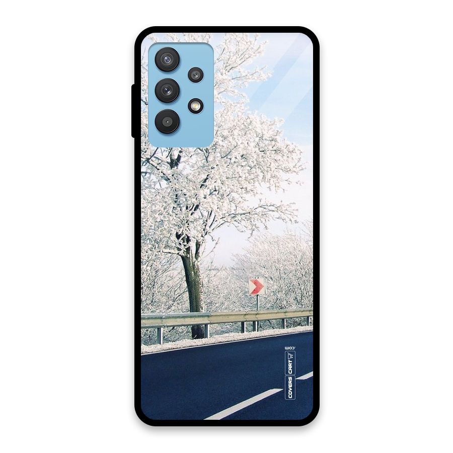 White Snow Tree Glass Back Case for Galaxy M32 5G