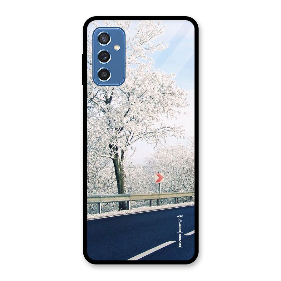 White Snow Tree Glass Back Case for Galaxy M52 5G