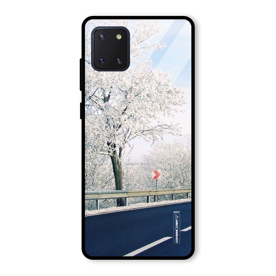 White Snow Tree Glass Back Case for Galaxy Note 10 Lite
