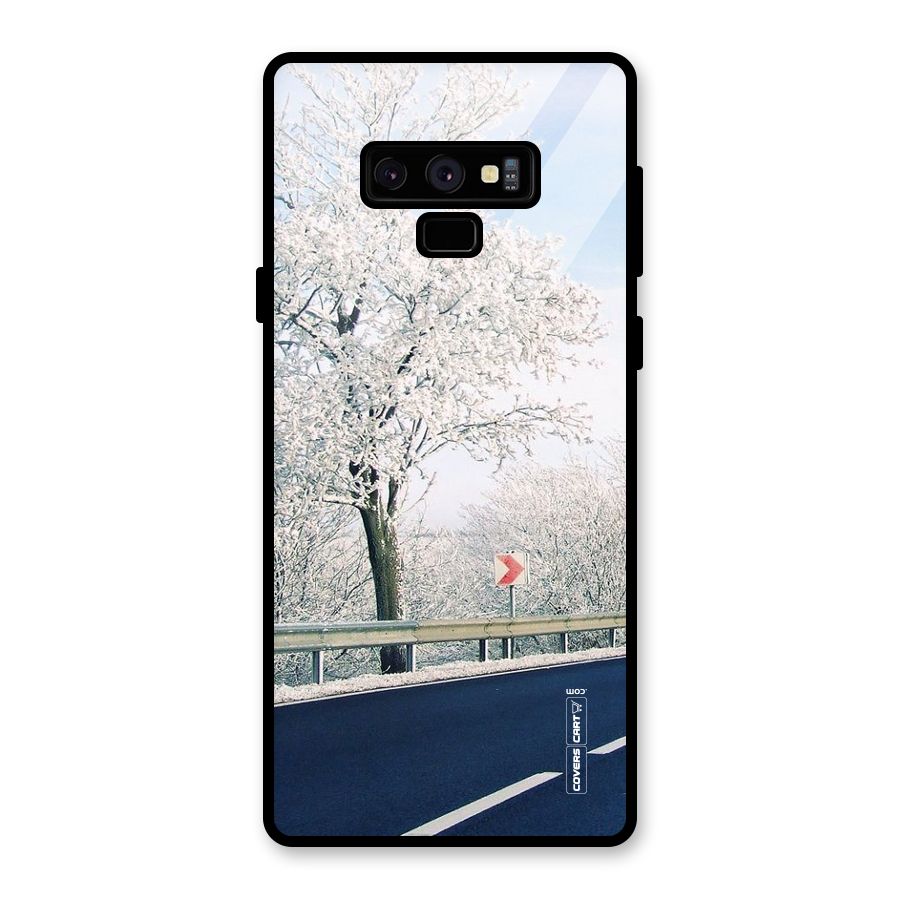 White Snow Tree Glass Back Case for Galaxy Note 9
