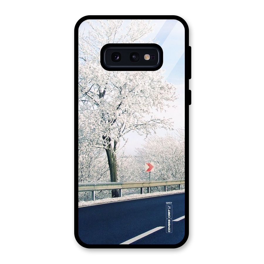 White Snow Tree Glass Back Case for Galaxy S10e