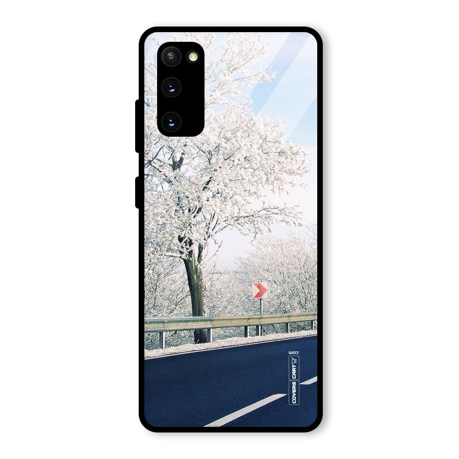 White Snow Tree Glass Back Case for Galaxy S20 FE 5G