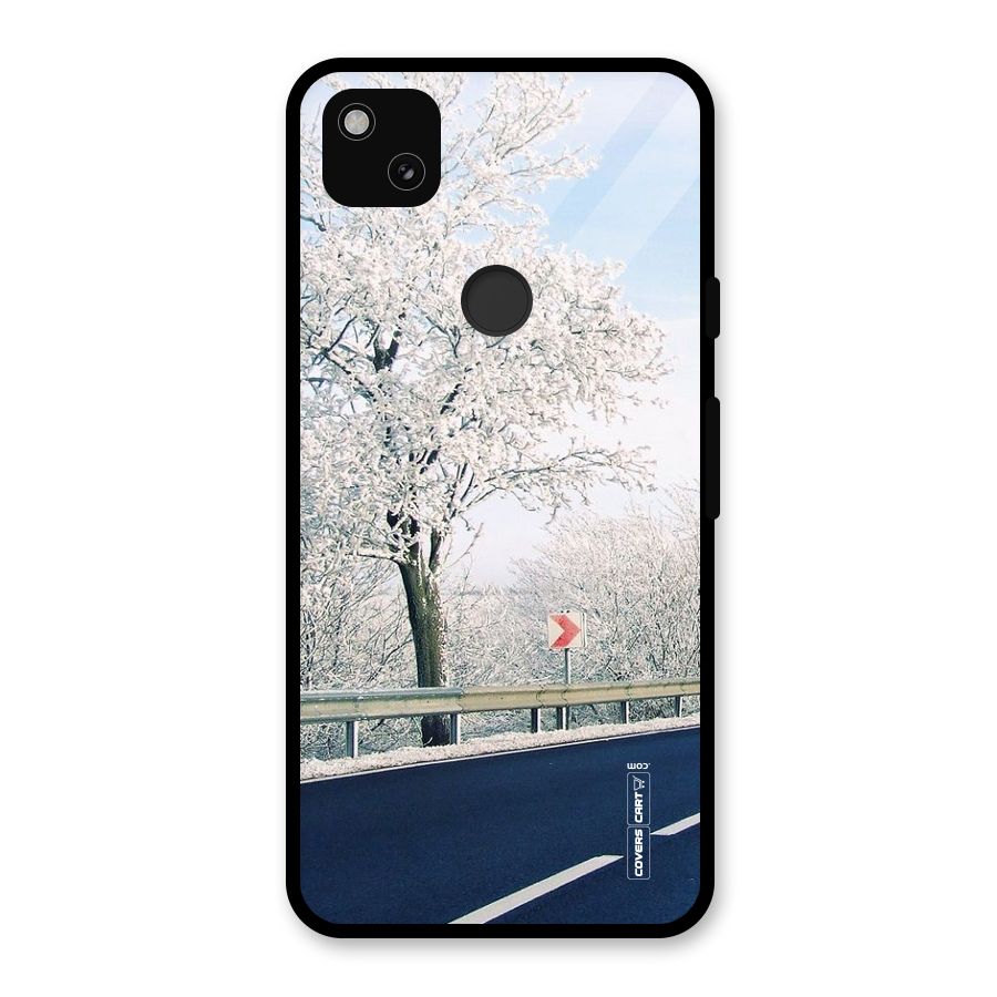White Snow Tree Glass Back Case for Google Pixel 4a