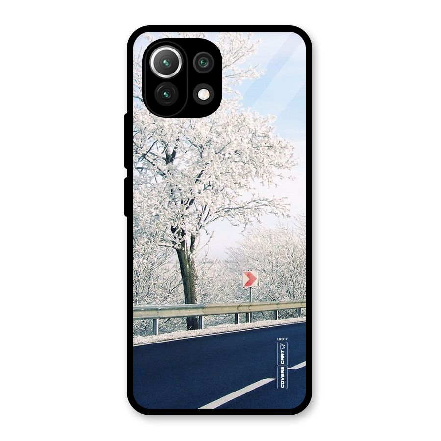 White Snow Tree Glass Back Case for Mi 11 Lite