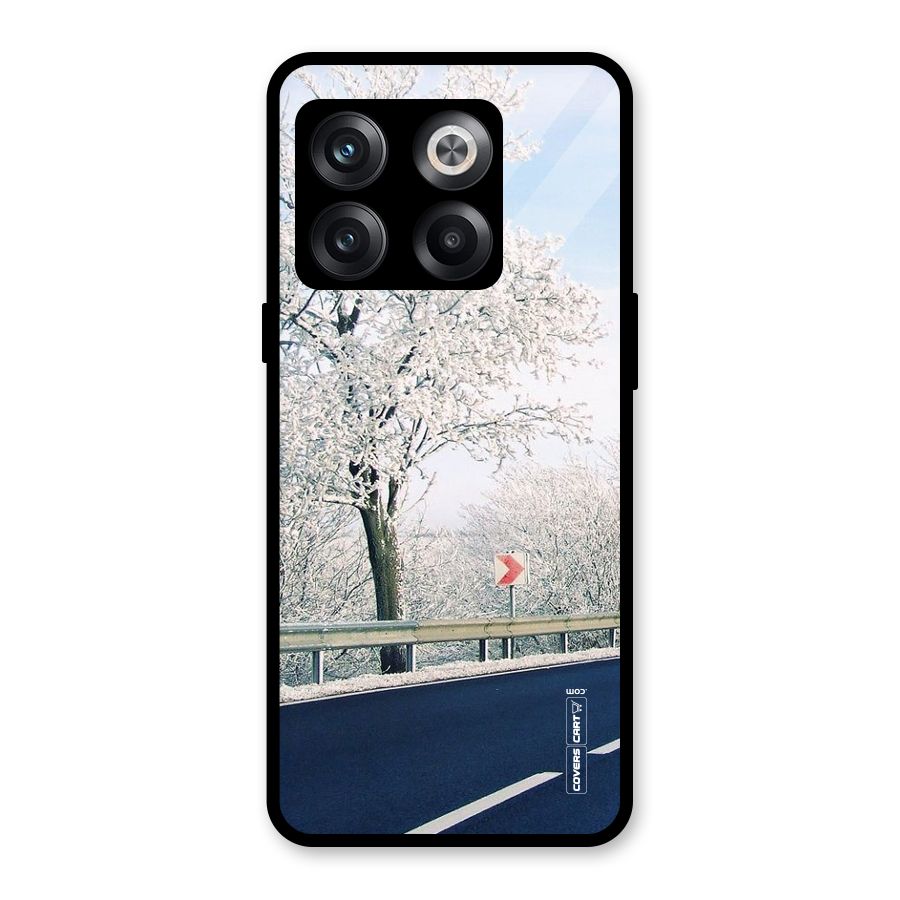 White Snow Tree Glass Back Case for OnePlus 10T