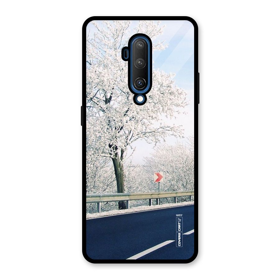 White Snow Tree Glass Back Case for OnePlus 7T Pro