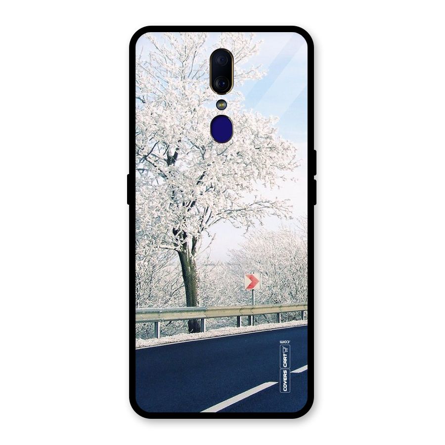 White Snow Tree Glass Back Case for Oppo F11