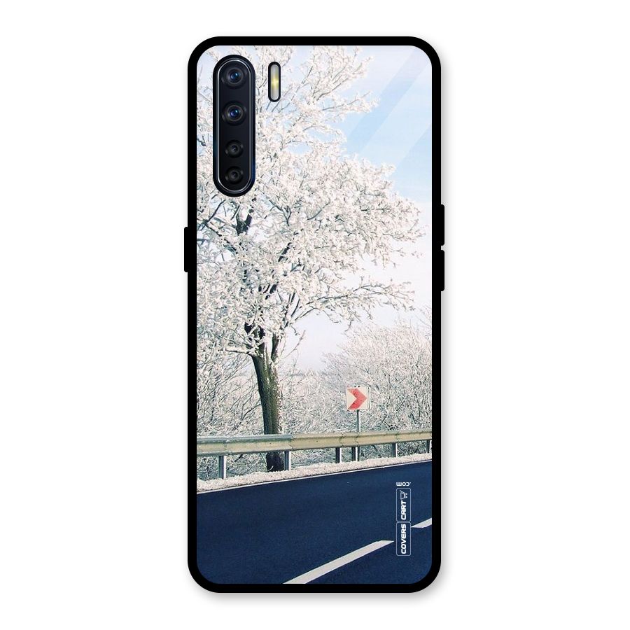 White Snow Tree Glass Back Case for Oppo F15
