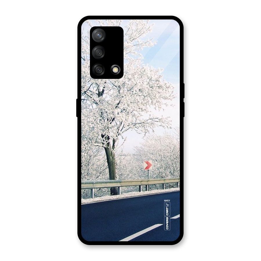 White Snow Tree Glass Back Case for Oppo F19