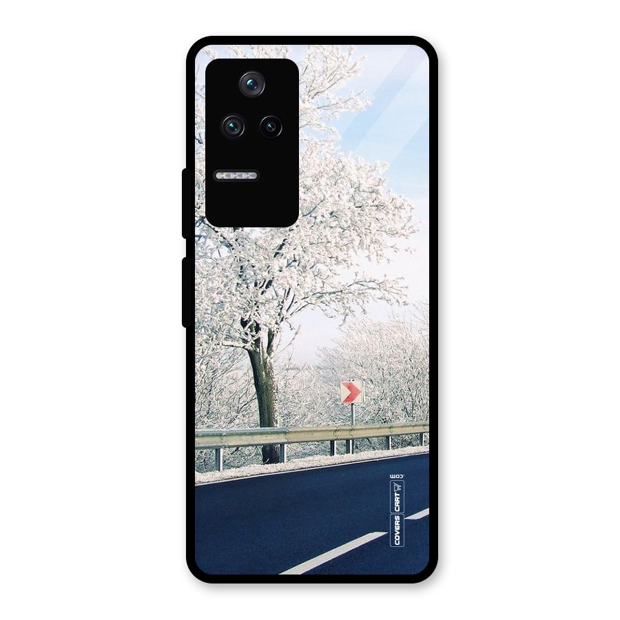 White Snow Tree Glass Back Case for Poco F4 5G