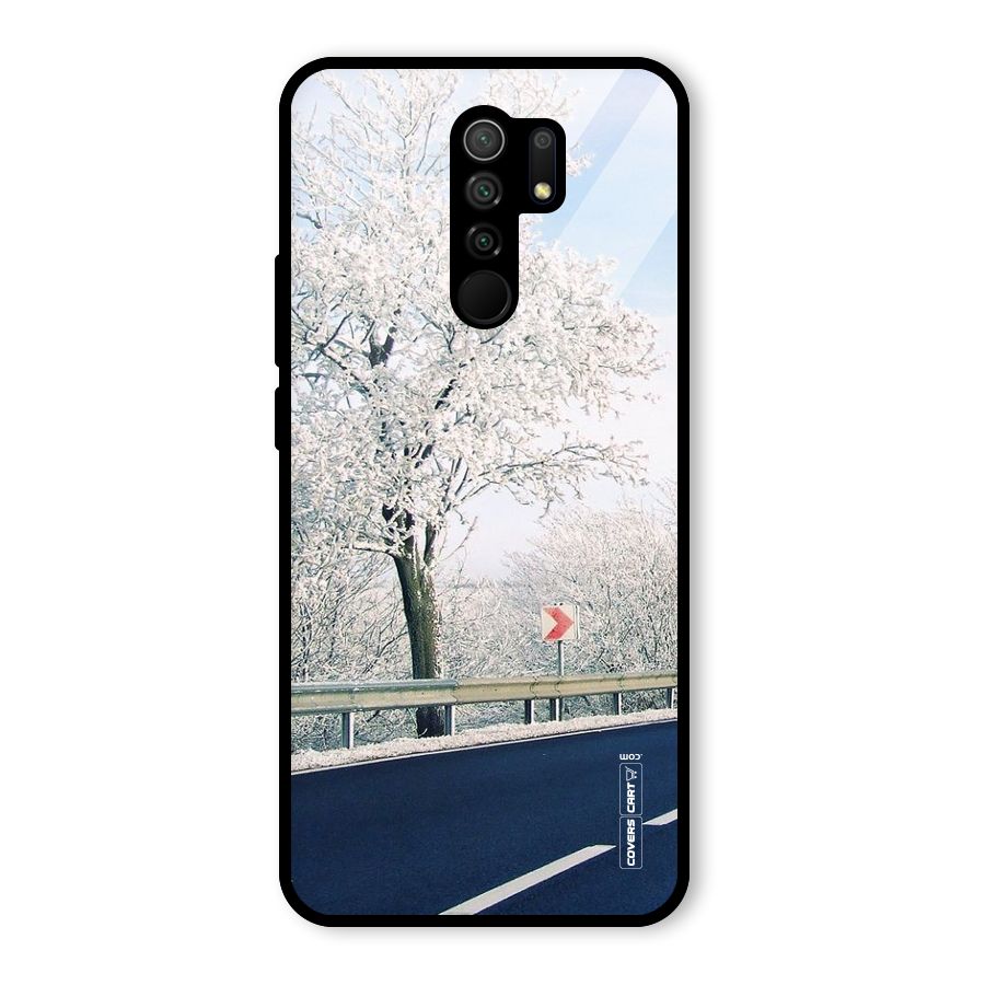 White Snow Tree Glass Back Case for Poco M2