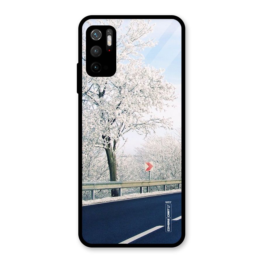 White Snow Tree Glass Back Case for Poco M3 Pro 5G
