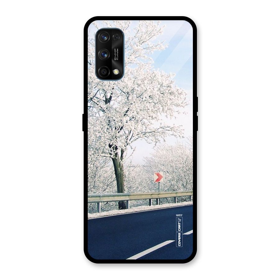 White Snow Tree Glass Back Case for Realme 7 Pro