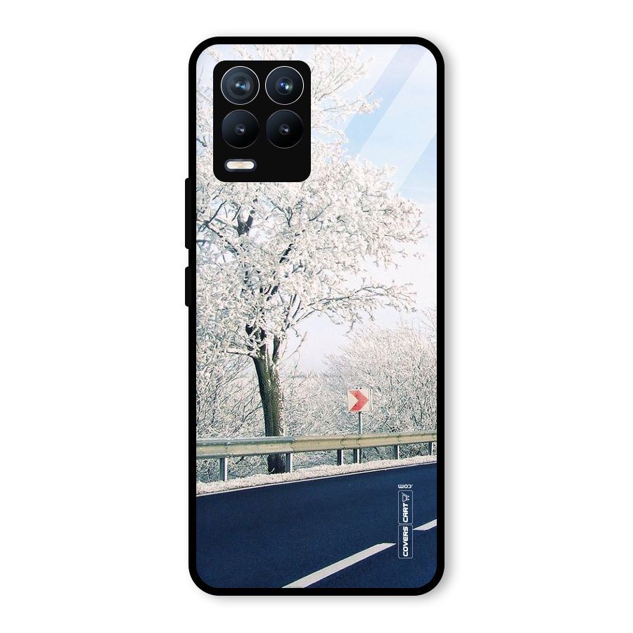 White Snow Tree Glass Back Case for Realme 8 Pro