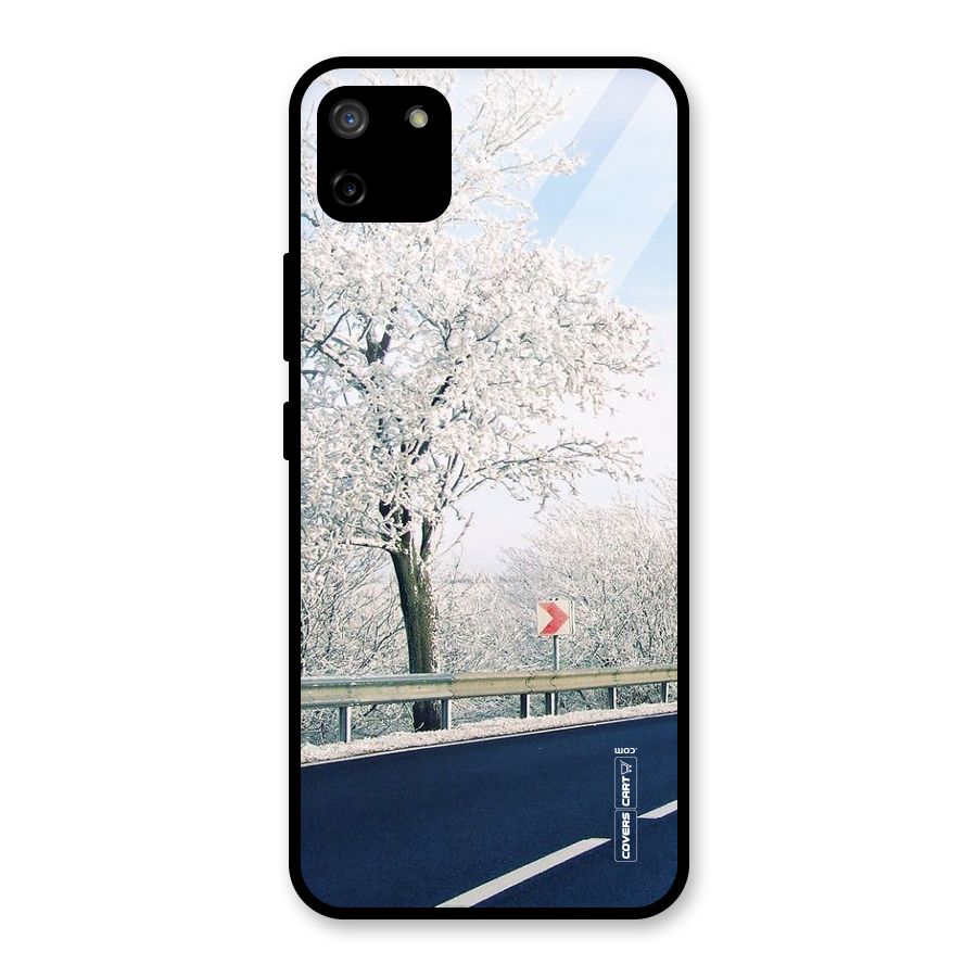 White Snow Tree Glass Back Case for Realme C11