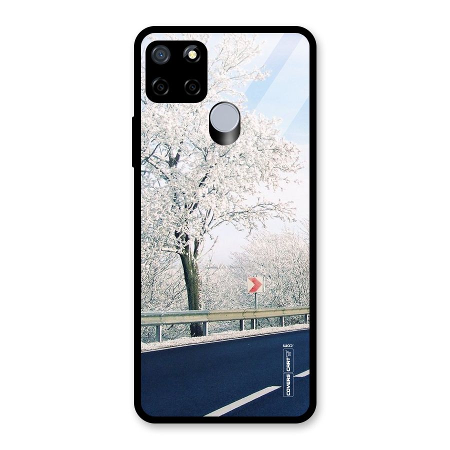 White Snow Tree Glass Back Case for Realme C15