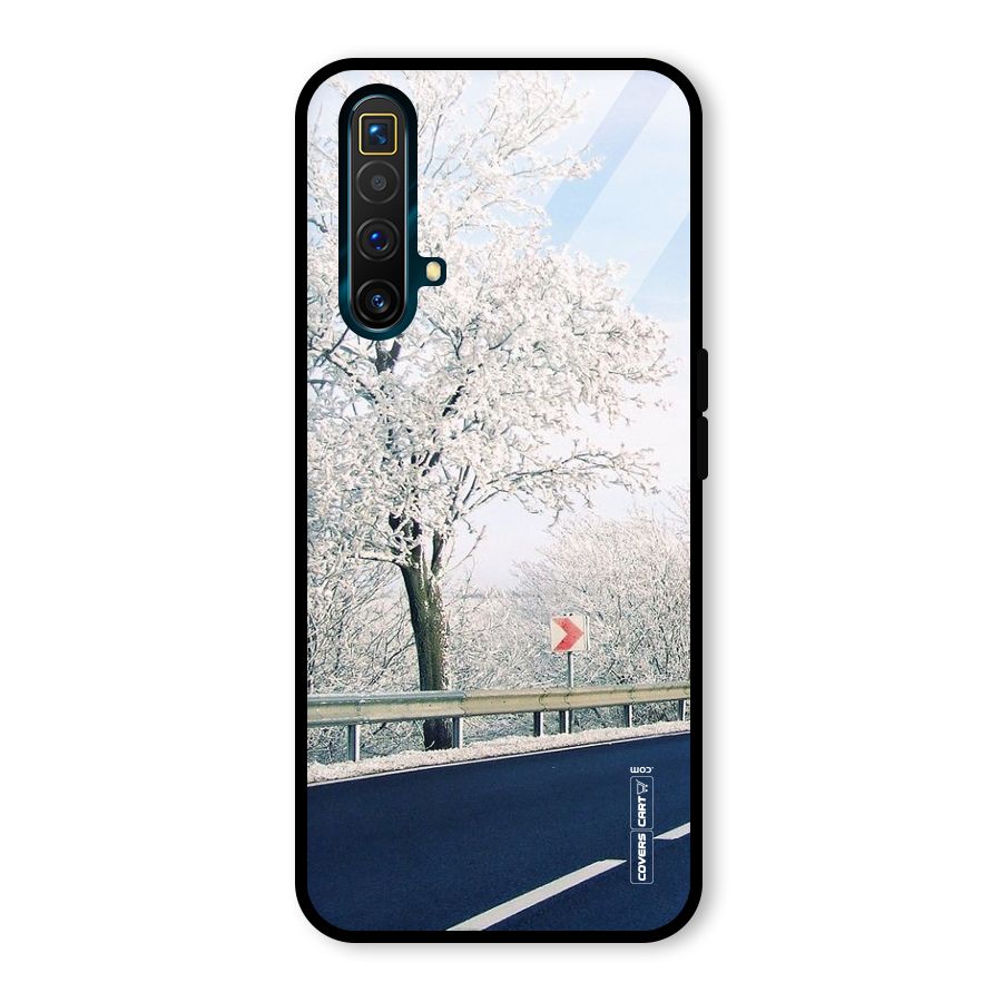 White Snow Tree Glass Back Case for Realme X3