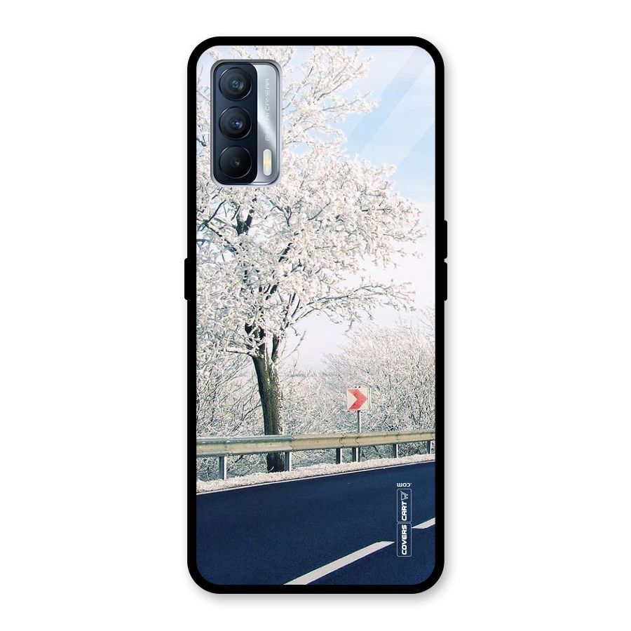 White Snow Tree Glass Back Case for Realme X7