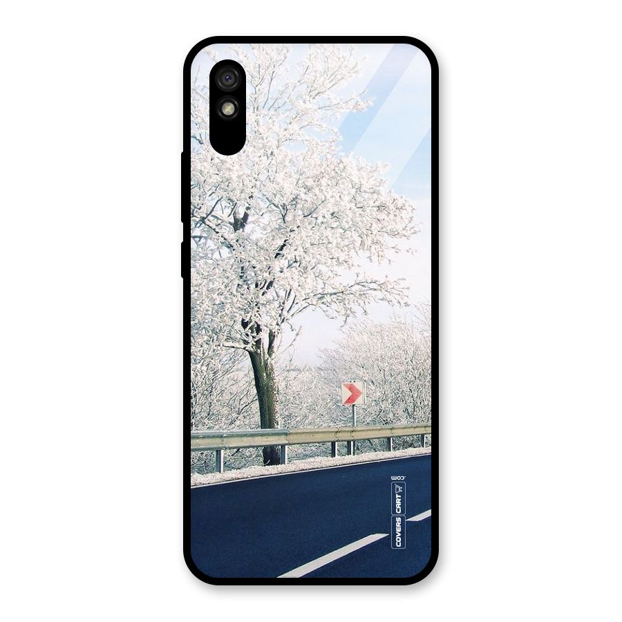 White Snow Tree Glass Back Case for Redmi 9i