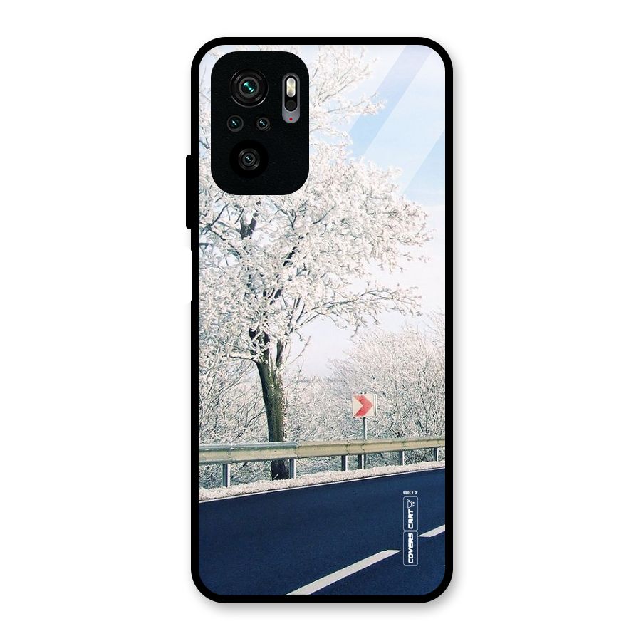 White Snow Tree Glass Back Case for Redmi Note 10S