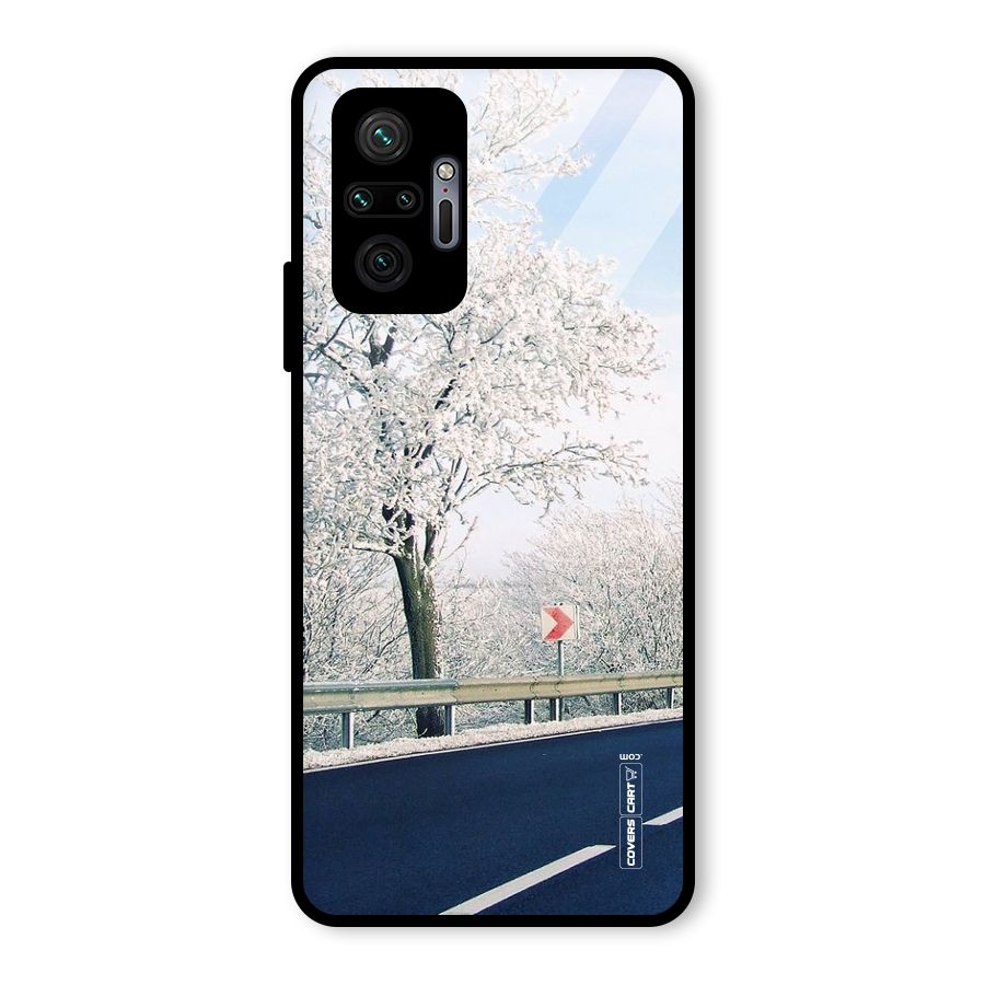 White Snow Tree Glass Back Case for Redmi Note 10 Pro