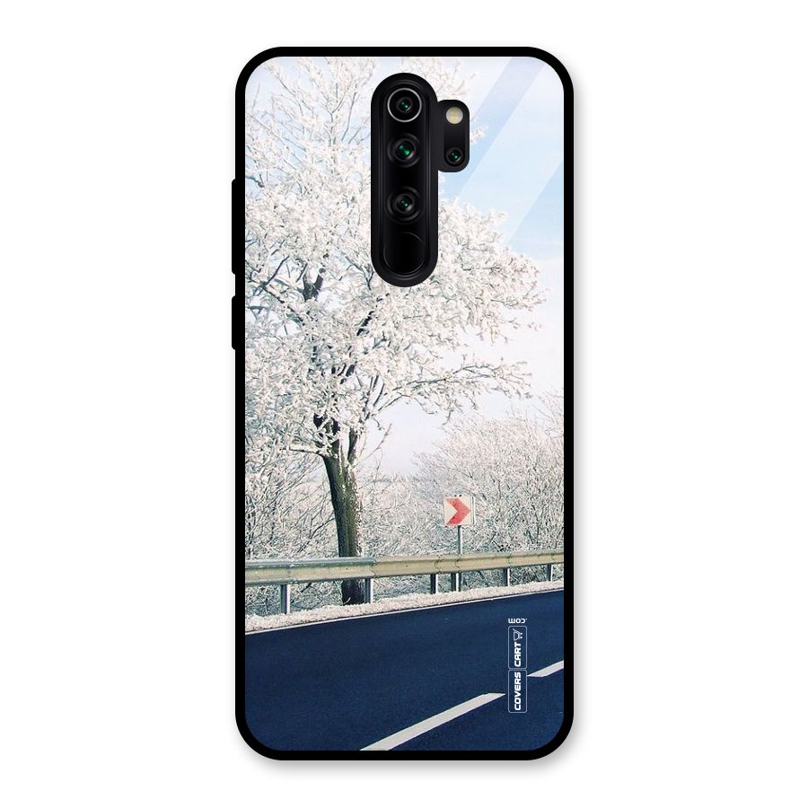 White Snow Tree Glass Back Case for Redmi Note 8 Pro