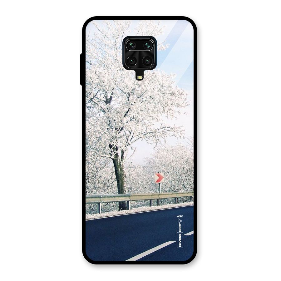 White Snow Tree Glass Back Case for Redmi Note 9 Pro