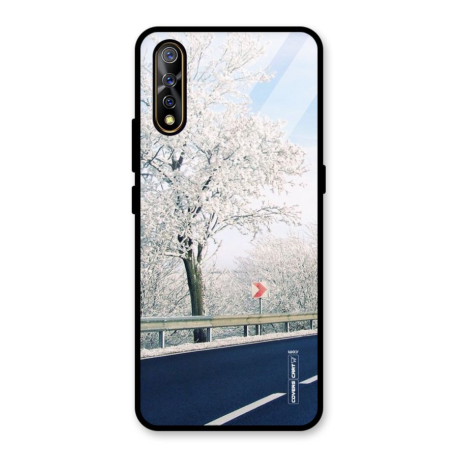 White Snow Tree Glass Back Case for Vivo S1