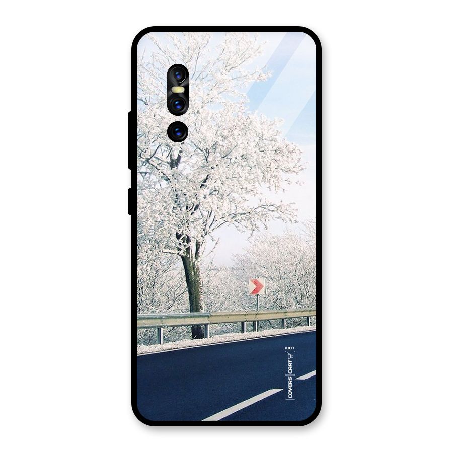 White Snow Tree Glass Back Case for Vivo V15 Pro
