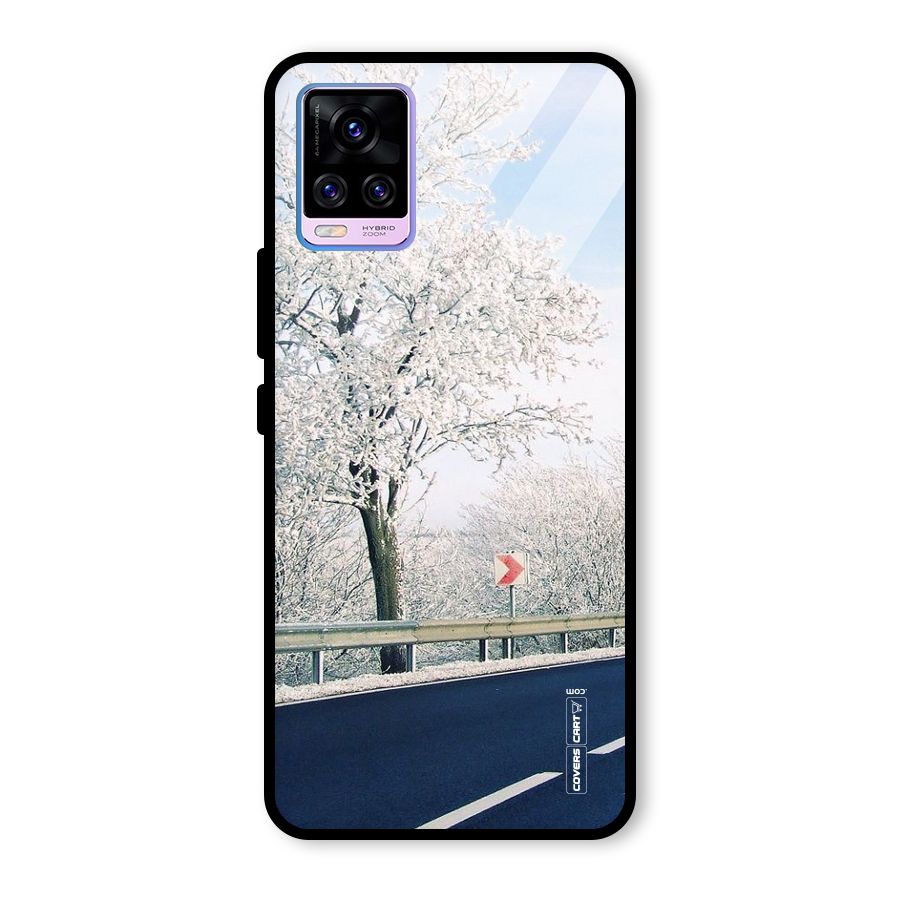 White Snow Tree Glass Back Case for Vivo V20 Pro